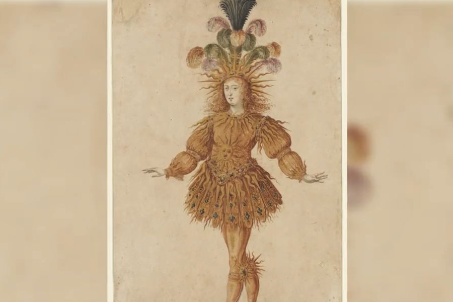 Historical botanical costume illustration featured in Terrae Finium